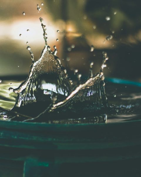 water drop on bucket photo