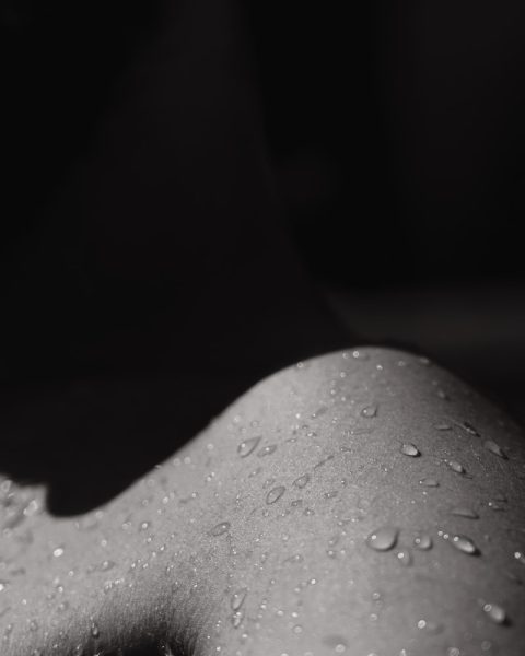 water droplets on gray surface