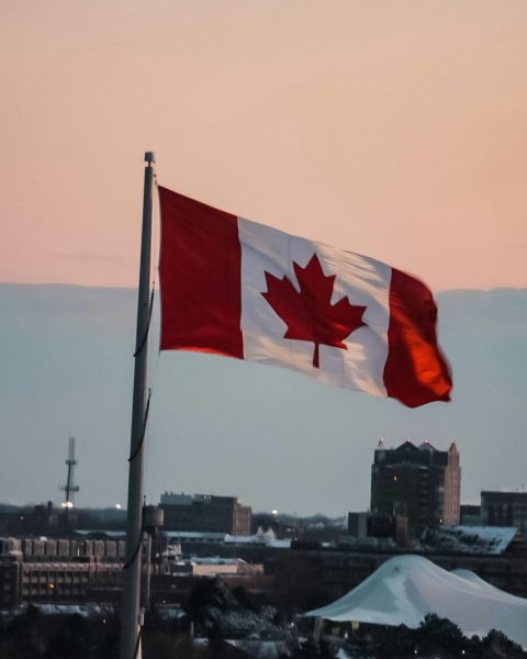 waving Canada flag