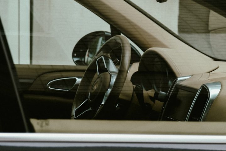 black and white car door