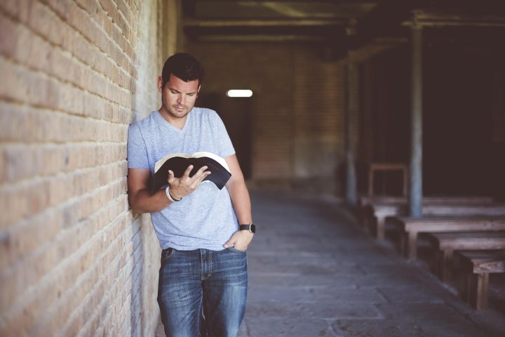 Een volwassene leest een boek op de bank, verdiept in een verhaal